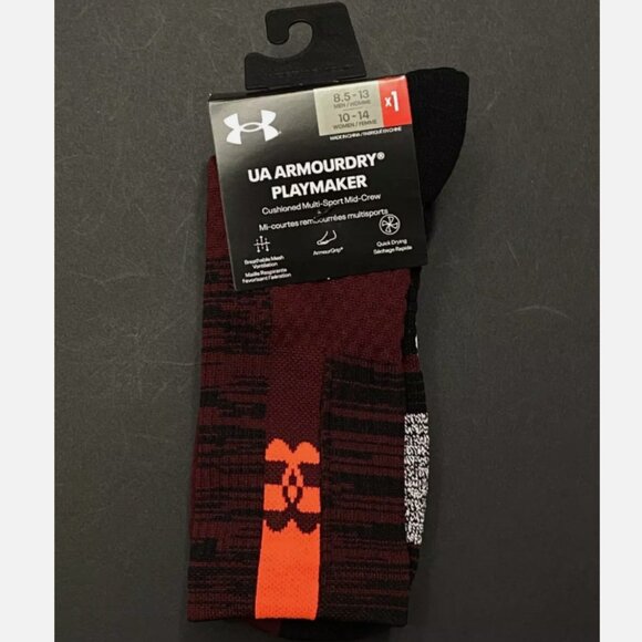 NWT - UA Under Armour ArmourDry Playmaker Socks - Mid-Crew - 1 Pair in package - Picture 1 of 3